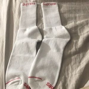 White supreme socks